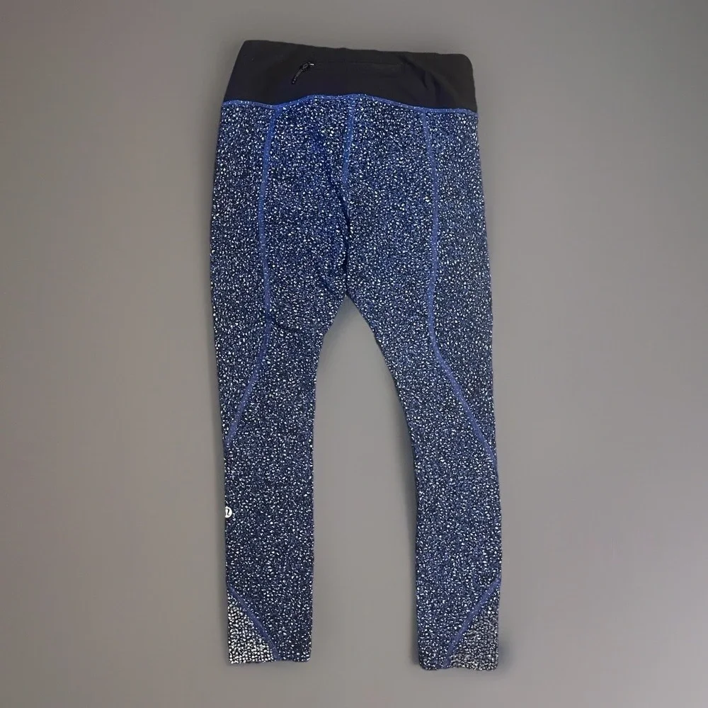 Lululemon Woman's Blue Pattern Athletic Leggings Size 6‎